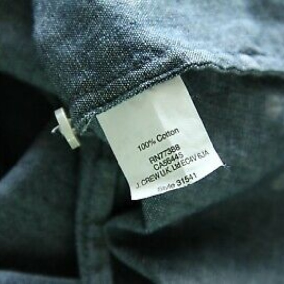 J Crew Chambray Classic Button Down polka dot Top - Picture 4 of 4